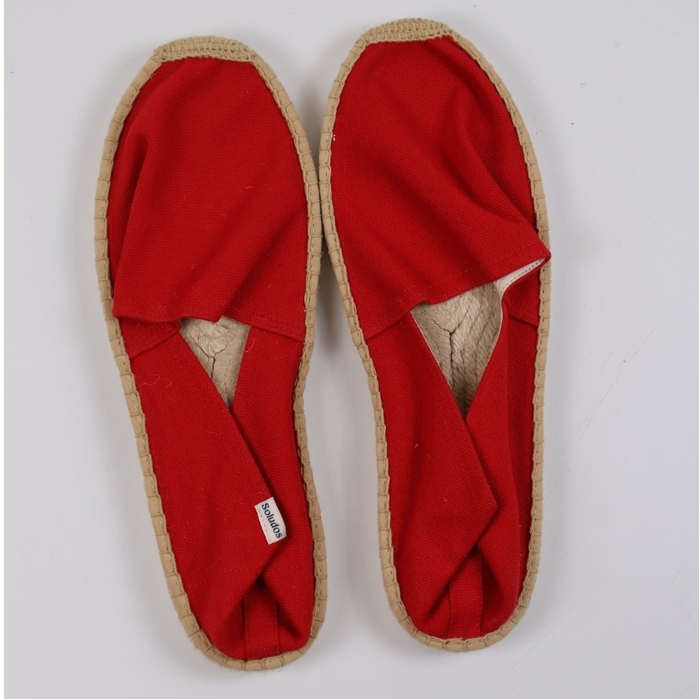 Soludos Dali Espadrille Rioja Red Canvas Slip On Flats 11 NWT
